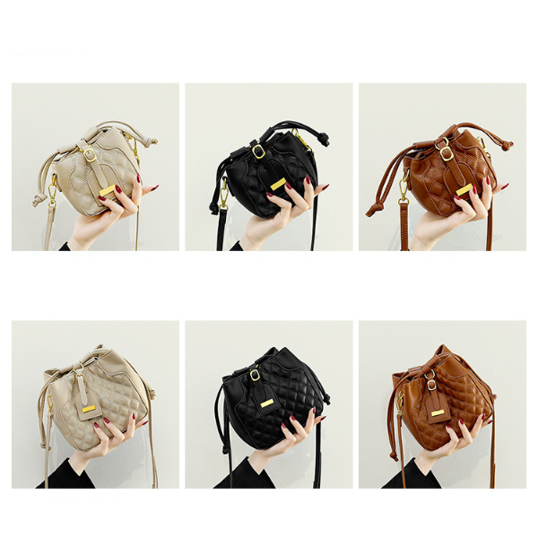 【2pattern】【3color】ショルダー　バケットバッグ X-410