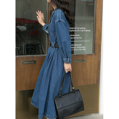 イレギュラーフラップデニムワンピース w-038