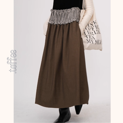 チェック柄切替ノースリーブAラインワンピース《Z00939》