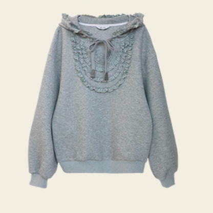 リボン＆レースUネックフーディー　《Z00762》