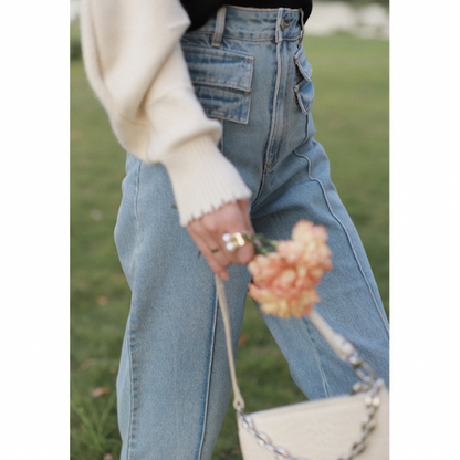 クロップドワイドデニム w-150