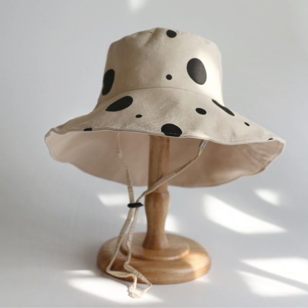 【２color】ドットプリントビッグプリムハット　AU-119