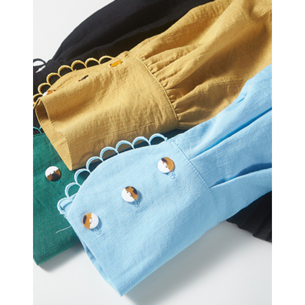 【4color】ゴッホのアートプリント入りプリーツシャツ X-516