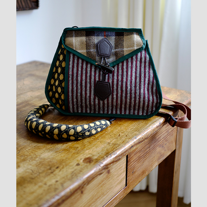 ストライプ切り替えドットショルダーバッグ   Z00488