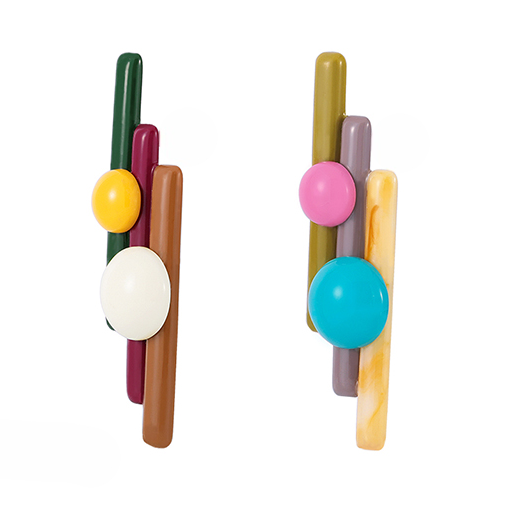 【2pattern】コントラストカラーパンフルートモチーフイヤーアクセサリー　《Z00798》