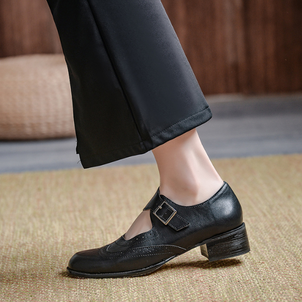 【２color】アッパーベルトレトロレザーシューズ　AU-161