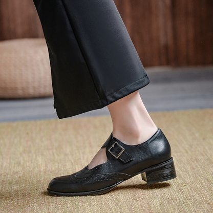 【２color】アッパーベルトレトロレザーシューズ　AU-161