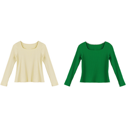 【2color】スリムフィットスクエアカラートップス X-506