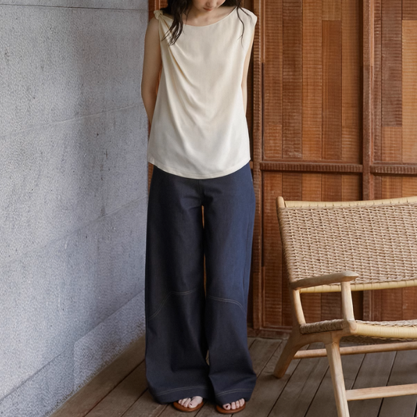 サイド結びノースリーブトップス《Z00886》