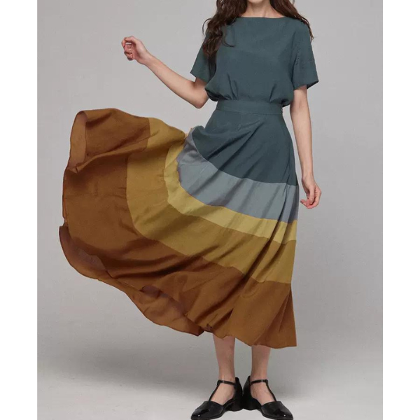 【２color】マルチカラーAラインスカート w-041