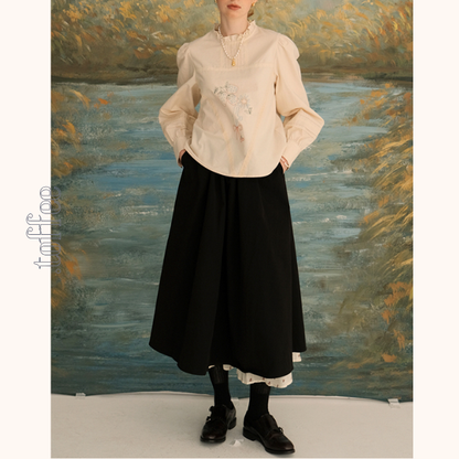 レイヤード花柄フレアスカート 　《Z00705》