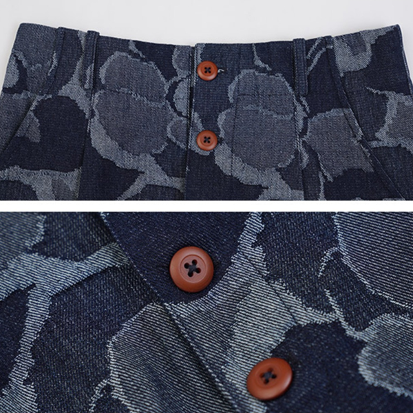 花柄デニムスカート　Z00468