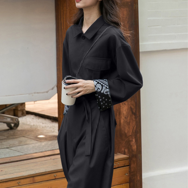 ウエストベルトワントーンジャンプスーツ　AU-222