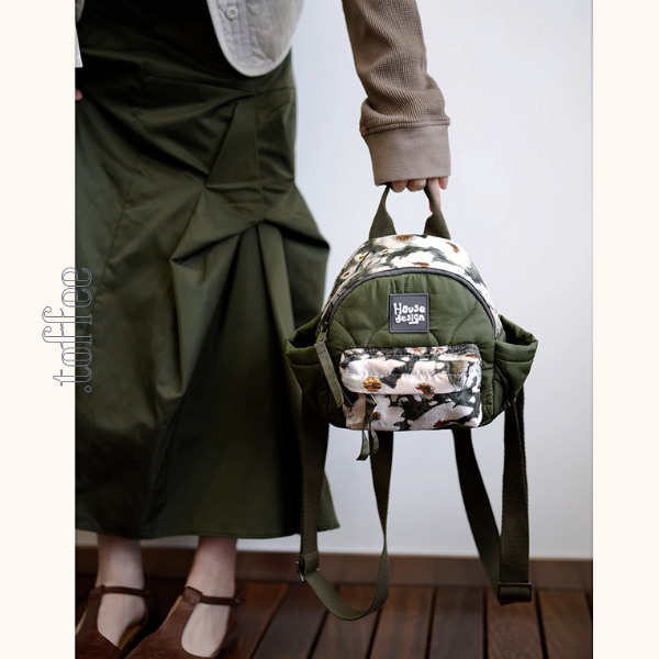 花柄＆キルティングコンパクトリュックサック《Z00938》