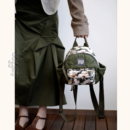 花柄＆キルティングコンパクトリュックサック《Z00938》