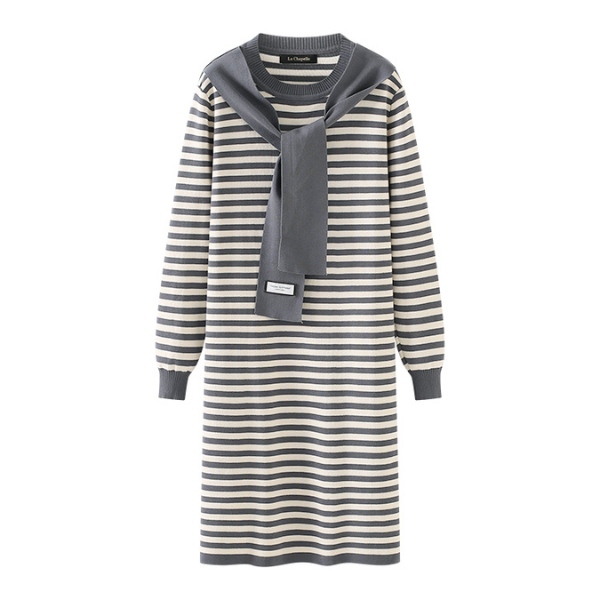 【２color】サイドスリットケープタイワンピース　AU-166