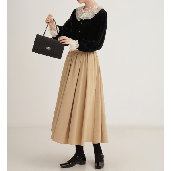 フレンチベルベットレースブラウスX-384