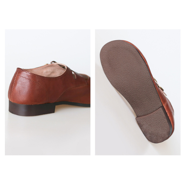 【2color】ラウンドトゥゴールドバックル付きローファー Z00147