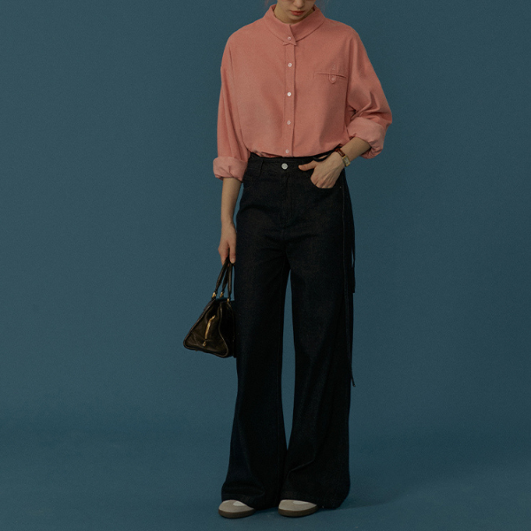 バックデザインローズピンクシャツ Z00067