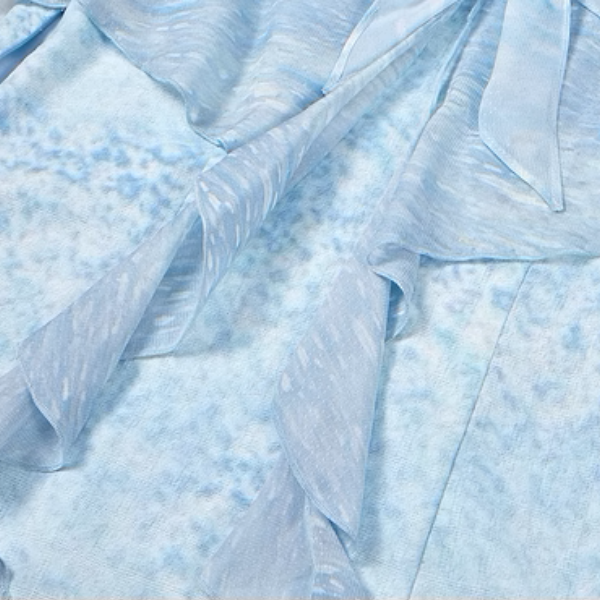 潮の音が聞こえる：シフォンプリントロングワンピース《Z00972》