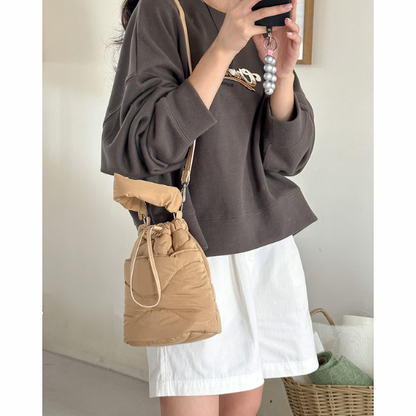 【4color】2wayストラップキルティングバケットバッグ X-443