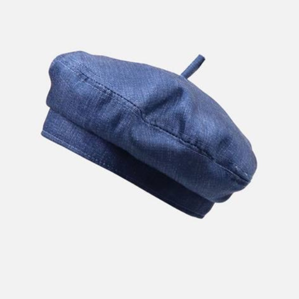 【２color】レトロスタイルデニムカラーベレー帽　AU-035
