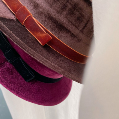 【6color】リボン付きフラットハット　Z00060