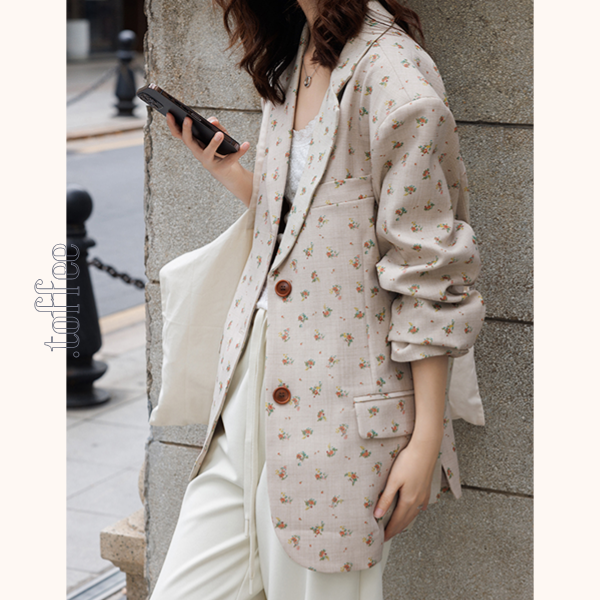 小花柄ルーズジャケット　Z00395