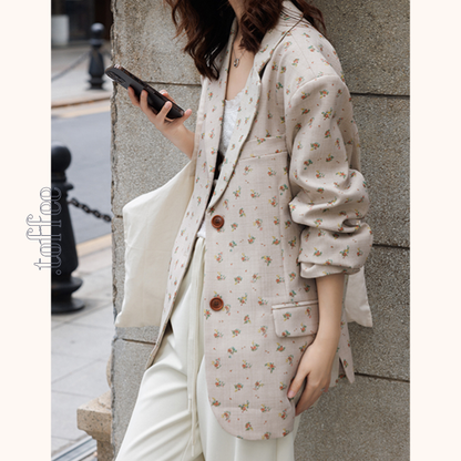小花柄ルーズジャケット　Z00395