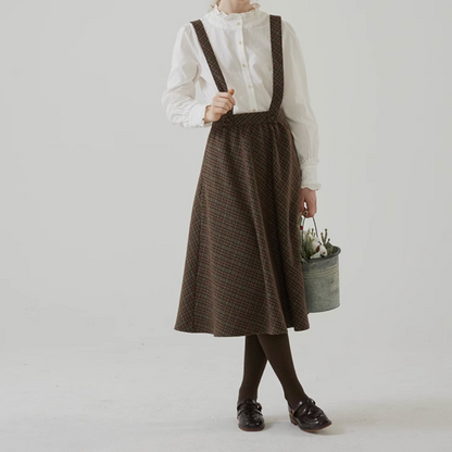 チェックサスペンダースカート Z00151