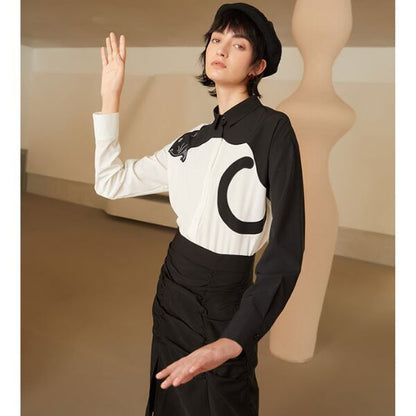 レオパード刺繍ブラウス C0060