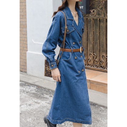ダブルブレストデニムワンピース AU-325
