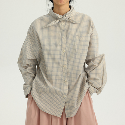 【2color】ラージカラーオーバーサイズコットンシャツ　《Z00726》