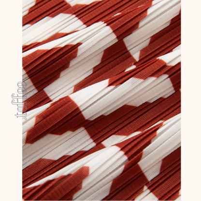 裾切替Vライン柄プリーツスカート《Z01069》