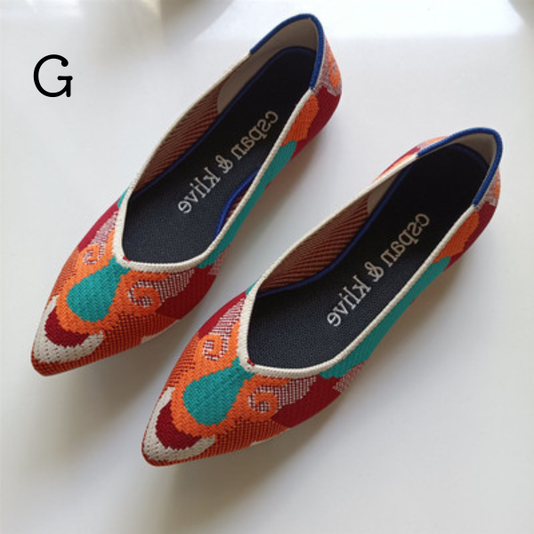 【18pattern】カラーパターンニットパンプス X-109