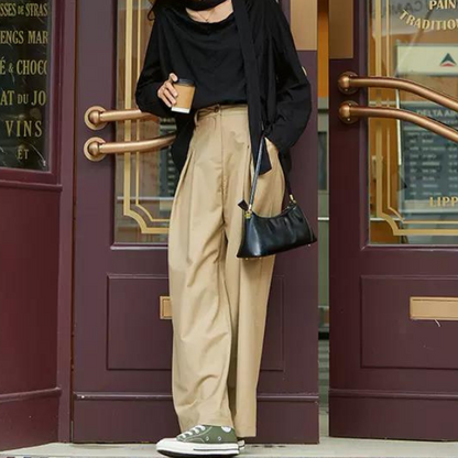 シンプルワイドパンツ w-049