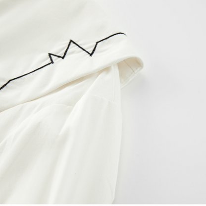 イレギュラーラペルネイビーライントップス X-258