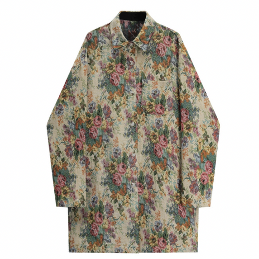 フラワー刺繍入りシャツジャケット Z00050