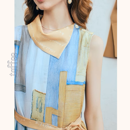 ルームプリントノースリーブワンピース《Z00980》