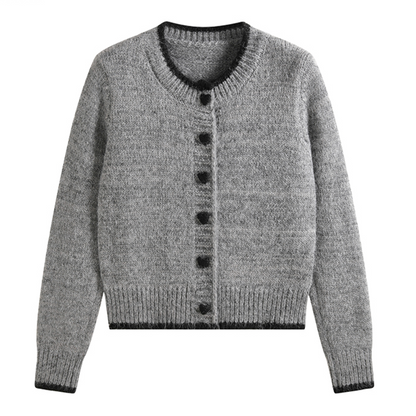 【3color】ハートボタンラウンドネックカーディガン　《Z00651》