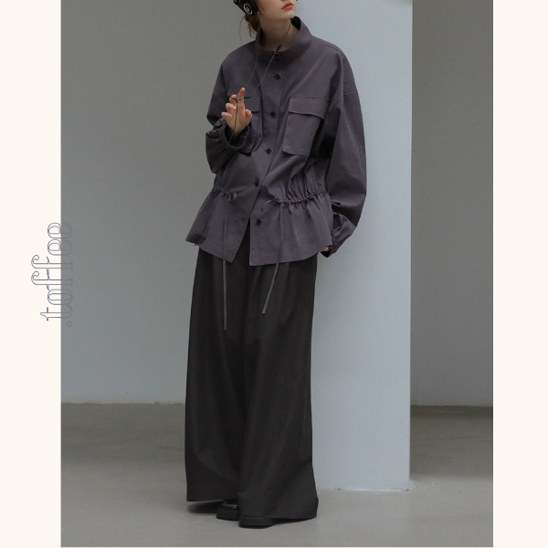 深みブラウンのシックワイドパンツ《Z01087》