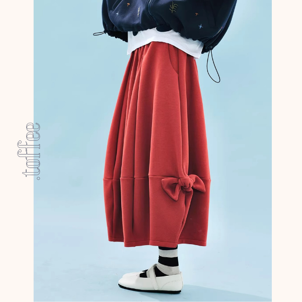 サイドリボンの立体バルーンスカート《Z01353》