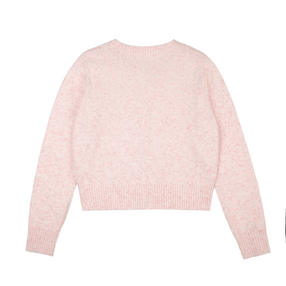 【2color】フラワー刺繍入りリブ編みセットアップカーディガン《Z00831》