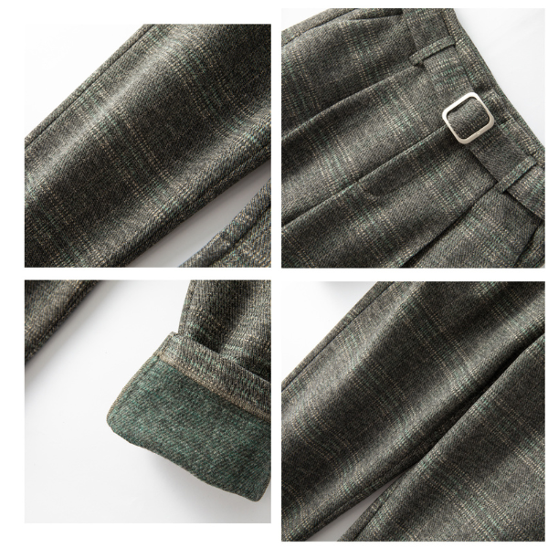 【２color】ハイウエストチェックワイドパンツ AU-257