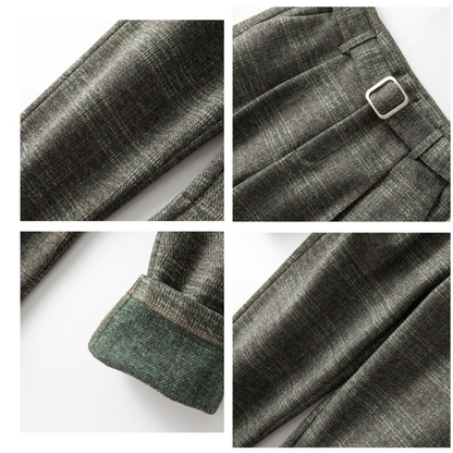 【２color】ハイウエストチェックワイドパンツ AU-257