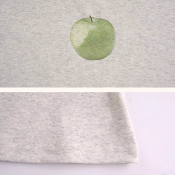 【2color】グリーンアップルプリントクルーネックトップ《Z01012》