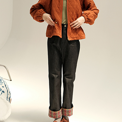 ツイードロールアップデニムパンツ Z00625