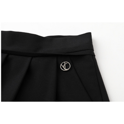 ハイウエストドレープAラインプリーツスカート Z00030