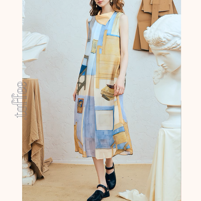 ルームプリントノースリーブワンピース《Z00980》