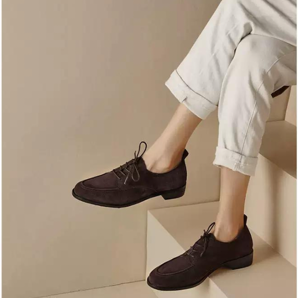 【２color】レトロデザインレースアップローファー　AU-283